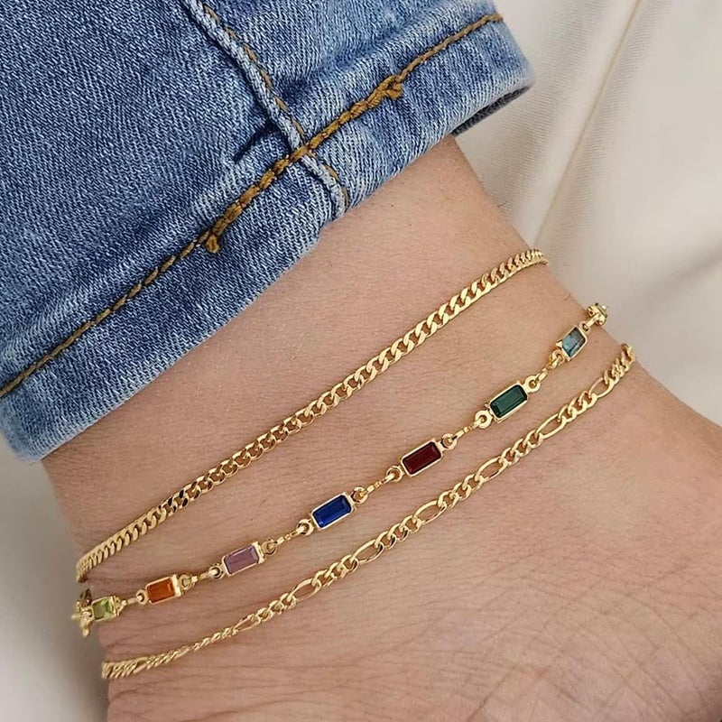 Rotnso Anklets for Women 14K Gold Silver Plated Ankle Bracelets Trendy Waterproof Boho Anklets Set Adjustable Dainty Cute Diamond Beaded Heart Non Tarnish Summer Beach Jewelry Gift - Image 2